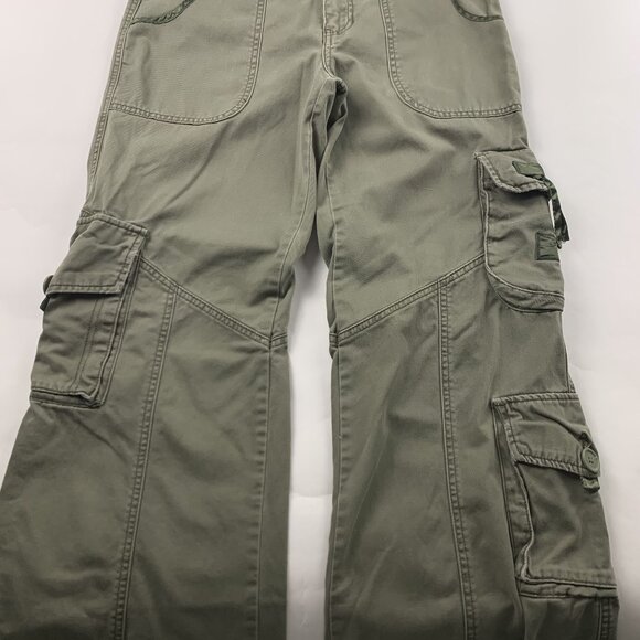Abercrombie Olive Cotton Distressed Cargo Pant 10 - Picture 3 of 6